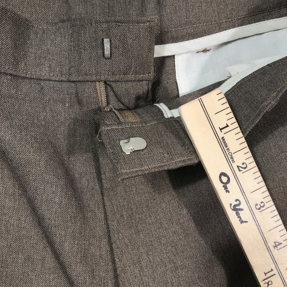 Vintage Levis Action Slacks Pants Men 36x29 Brown 100% Dacron Polyester Retro - Picture 12 of 13